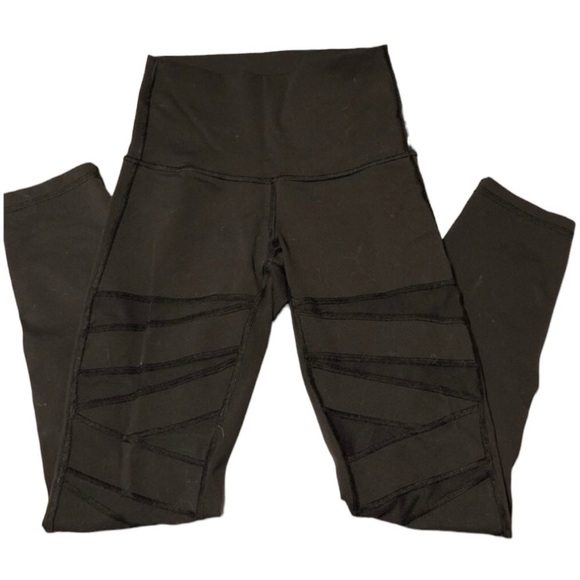 Lululemon Wunder Under Pant High Rise*Tech Mesh 28" Black Yoga 2 lace inset - Picture 5 of 16